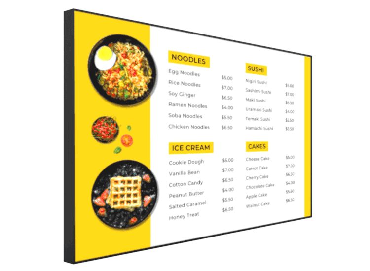 Digital menu board