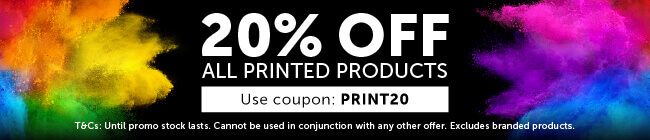 20% off printed products with code PRINT20