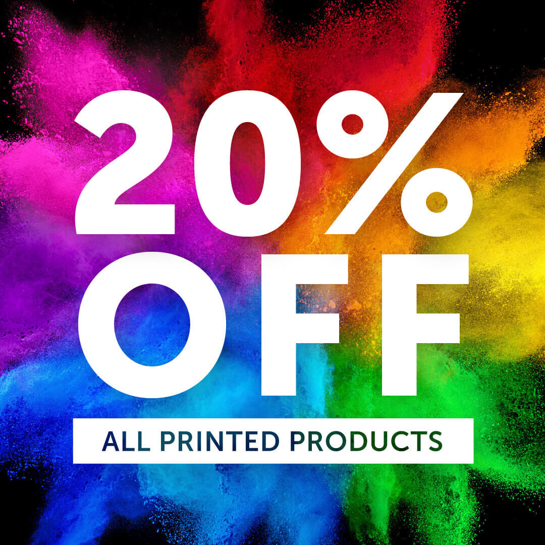 20% off products with print