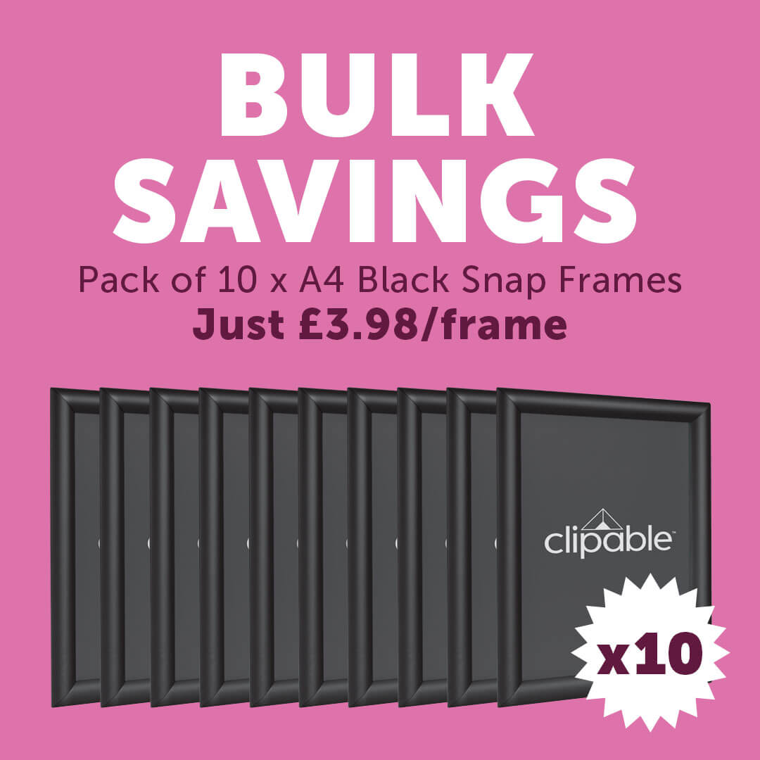 Bulk buy black snap frames